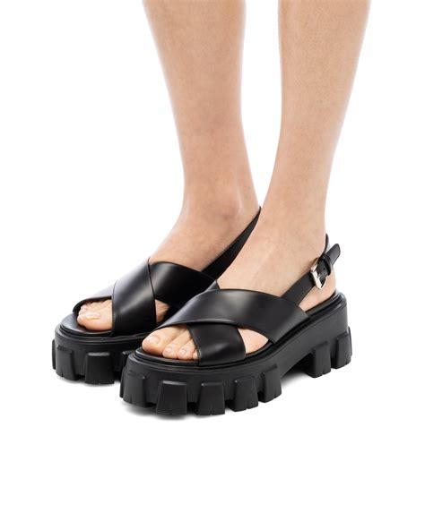 prada fisherman sandals|prada monolith brushed leather sandals.